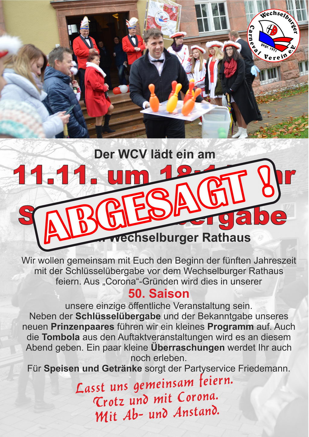 Einladung zur Schlüsselübergabe ABGESAGT